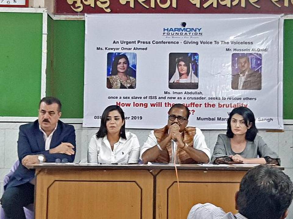 Under threat: (From left) Hussein Al-Qaidi, Kawyar Omar Ahmed, Dr. Abraham Mathai and Iman Abdullah at a press conference in Mumbai on Tuesday.