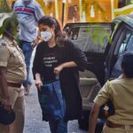 Actress Rhea Chakraborty at NCB office before her arrest in Mumbai on Tuesday.