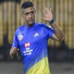 CSK Skipper MS Dhoni during the practice session.