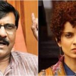 Shiv Sena MP Sanjay Raut (L) and Kangana Ranaut
