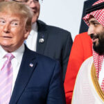 U.S. President Donald Trump standing next to Mohammed bin Salman, Crown Prince of Saudi Arabia, during a group picture at the start of the Group of 20 summit on 28 June 2019.