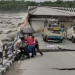 Several vehicles were damaged in the bridge collapse in Dehradun today.