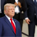 Kamala Harris and Donald Trump in a political dispute over Arlington Cemetery.